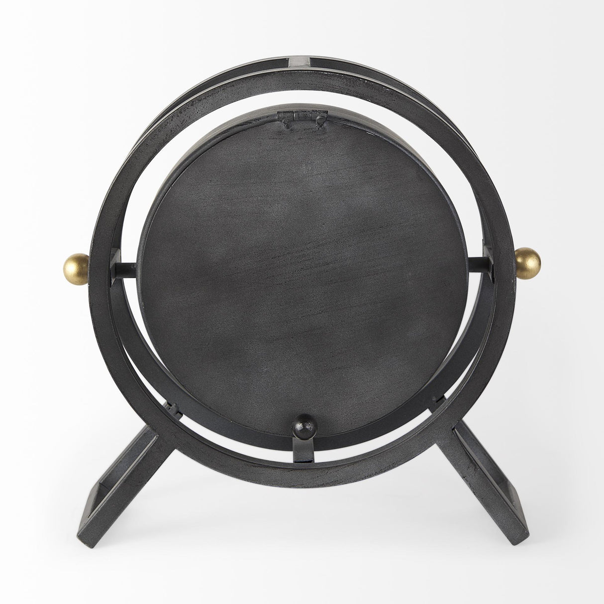 Mercana Gaston Gray Metal Circular Table Clock