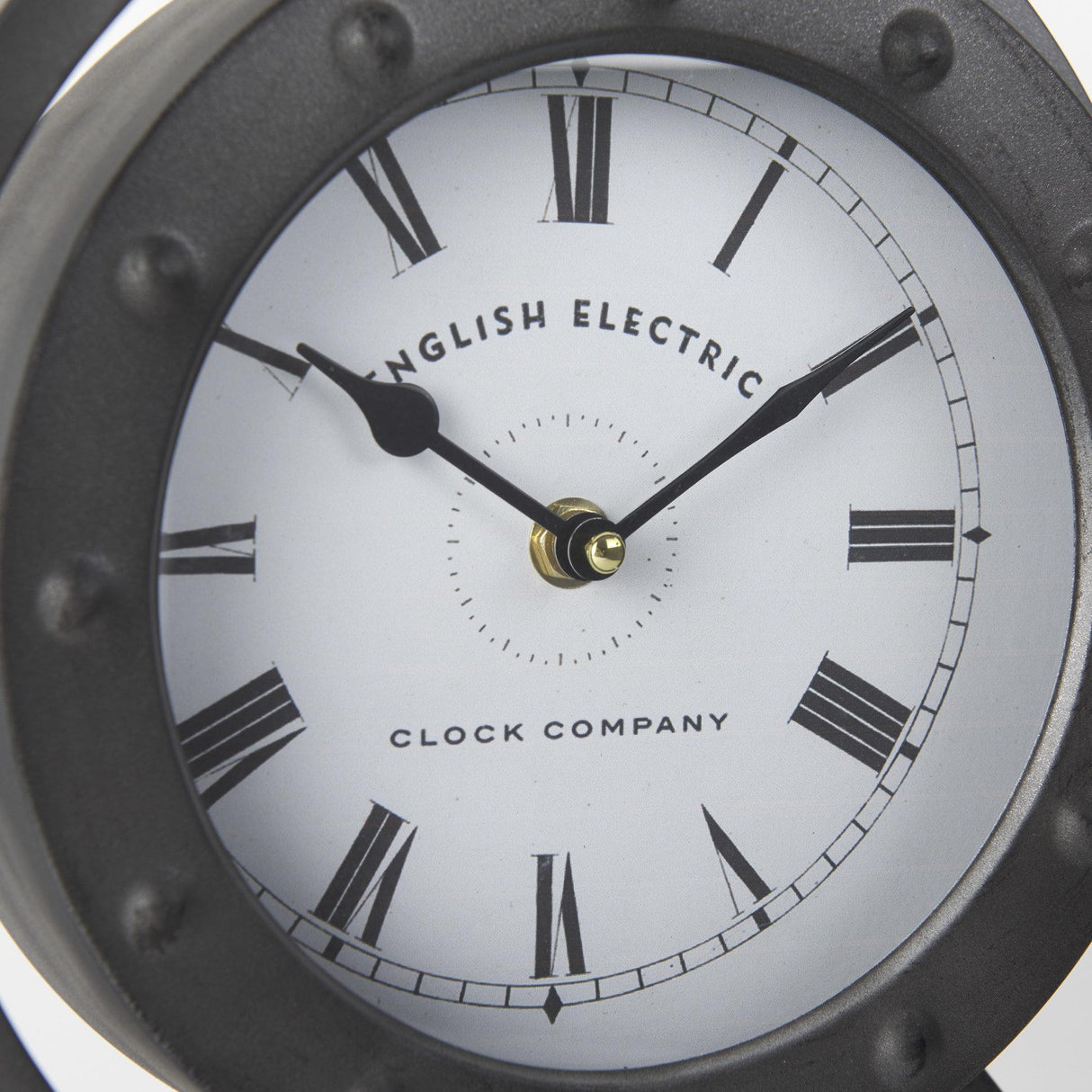 Mercana Gaston Gray Metal Circular Table Clock