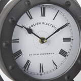 Mercana Gaston Gray Metal Circular Table Clock
