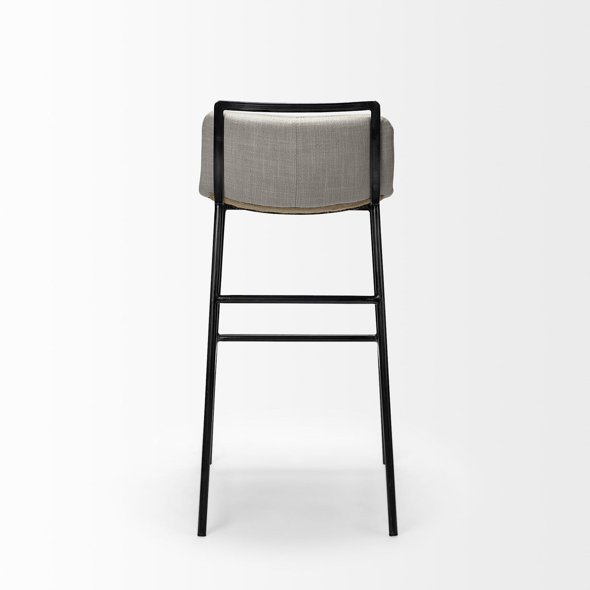 Mercana Kavalan 33.5" Total Height Beige Upholstered Seat Gray Metal Frame Counter Stool