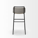 Mercana Kavalan 33.5" Total Height Beige Upholstered Seat Gray Metal Frame Counter Stool