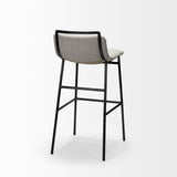 Mercana Kavalan 33.5" Total Height Beige Upholstered Seat Gray Metal Frame Counter Stool