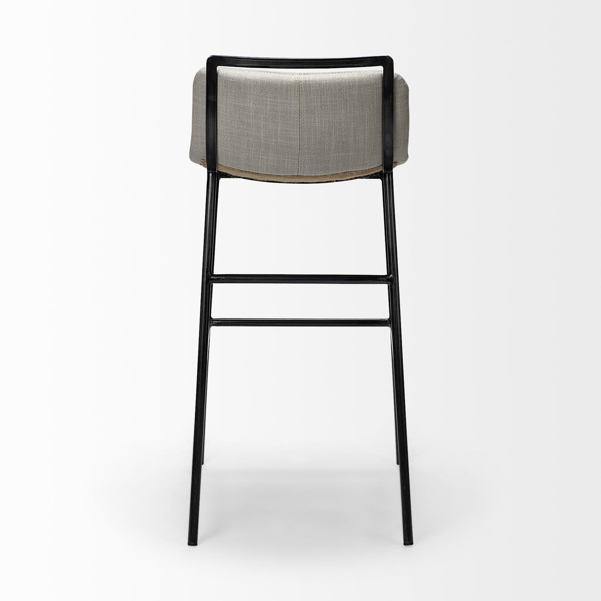 Mercana Kavalan 37.5" Total Height Beige Upholstered Seat Gray Metal Frame Bar Stool