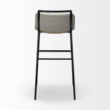 Mercana Kavalan 37.5" Total Height Beige Upholstered Seat Gray Metal Frame Bar Stool