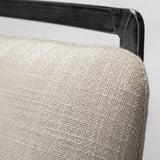 Mercana Kavalan 37.5" Total Height Beige Upholstered Seat Gray Metal Frame Bar Stool
