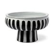 Mercana Lexington 14L x 14W White Ceramic Striped Bowl