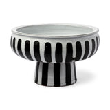 Mercana Lexington 14L x 14W White Ceramic Striped Bowl