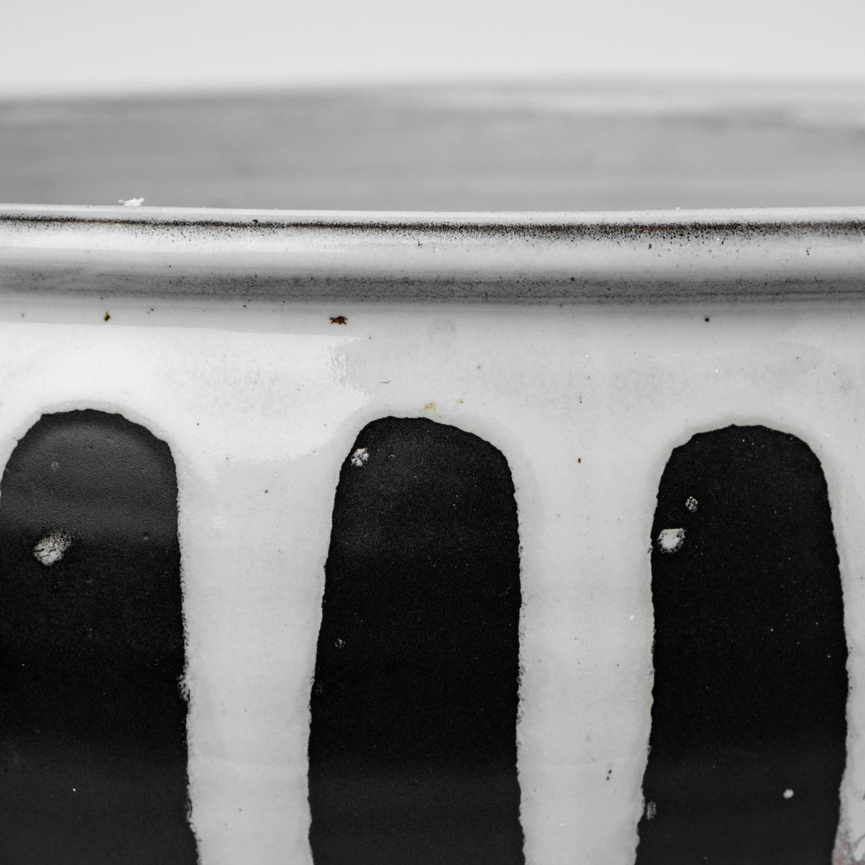 Mercana Lexington 14L x 14W White Ceramic Striped Bowl