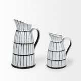 Mercana Lome Small White/Black Ceramic Jug