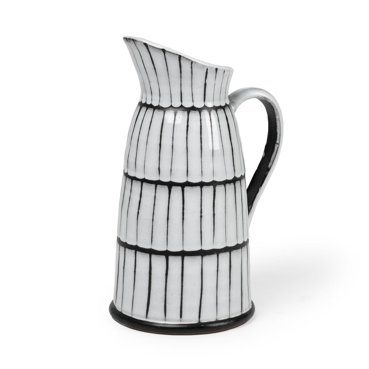 Mercana Lome Large White/Black Patterned Ceramic Water Pitcher
