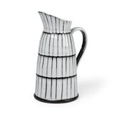 Mercana Lome Large White/Black Patterned Ceramic Water Pitcher