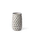 Mercana Canasta Small Rustic White Ceramic Cylindrical Vase