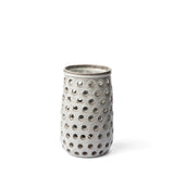 Mercana Canasta Small Rustic White Ceramic Cylindrical Vase