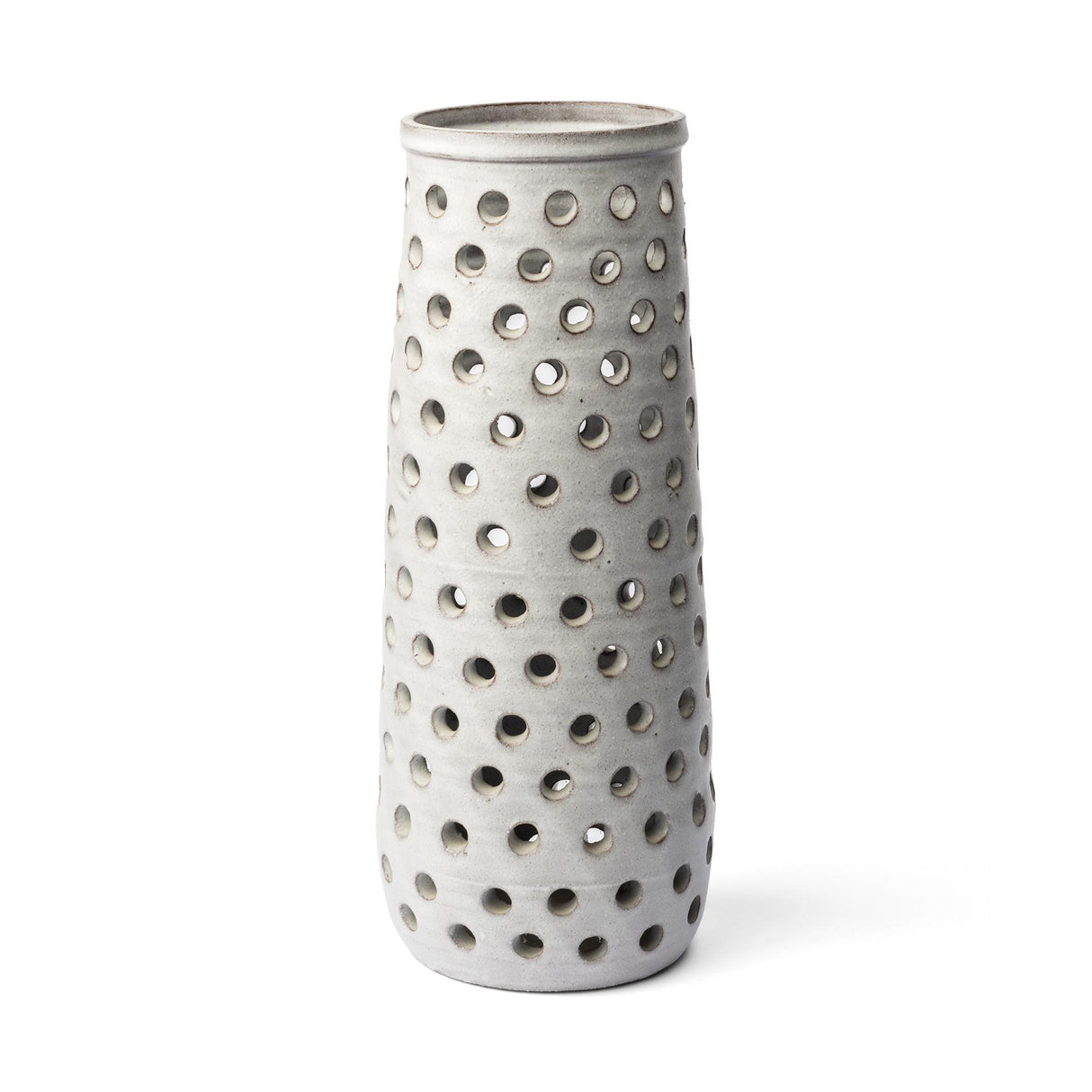 Mercana Canasta Large Rustic White Ceramic Decorative Vase