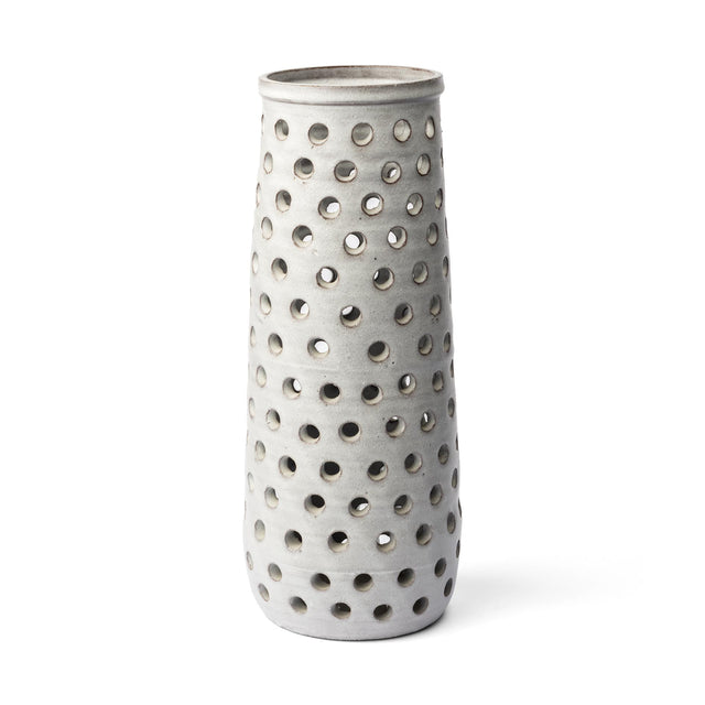Mercana Canasta Large Rustic White Ceramic Decorative Vase