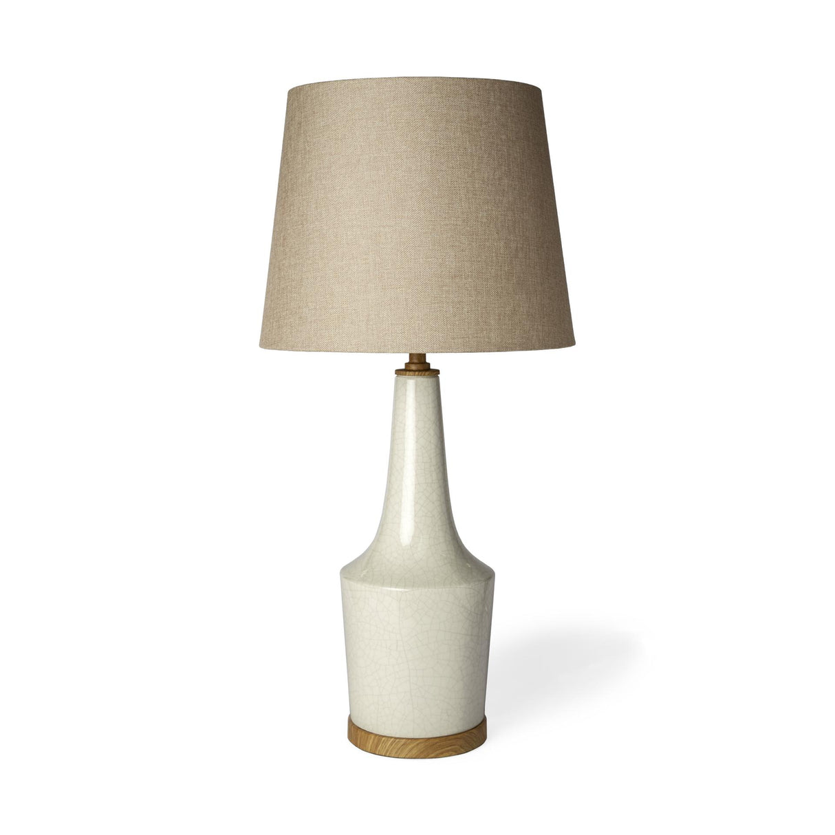 Mercana Rebecca (28.5"H) White Crackled Ceramic Base Wood Accent Table Lamp