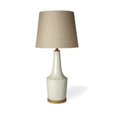 Mercana Rebecca (28.5"H) White Crackled Ceramic Base Wood Accent Table Lamp