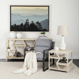 Mercana Rebecca (28.5"H) White Crackled Ceramic Base Wood Accent Table Lamp