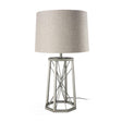 Mercana Raen (28.5"H) Gray Metal Octagonal Base w/Beige Shade Table Lamp