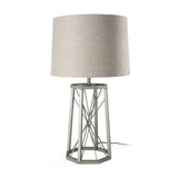 Mercana Raen (28.5"H) Gray Metal Octagonal Base w/Beige Shade Table Lamp