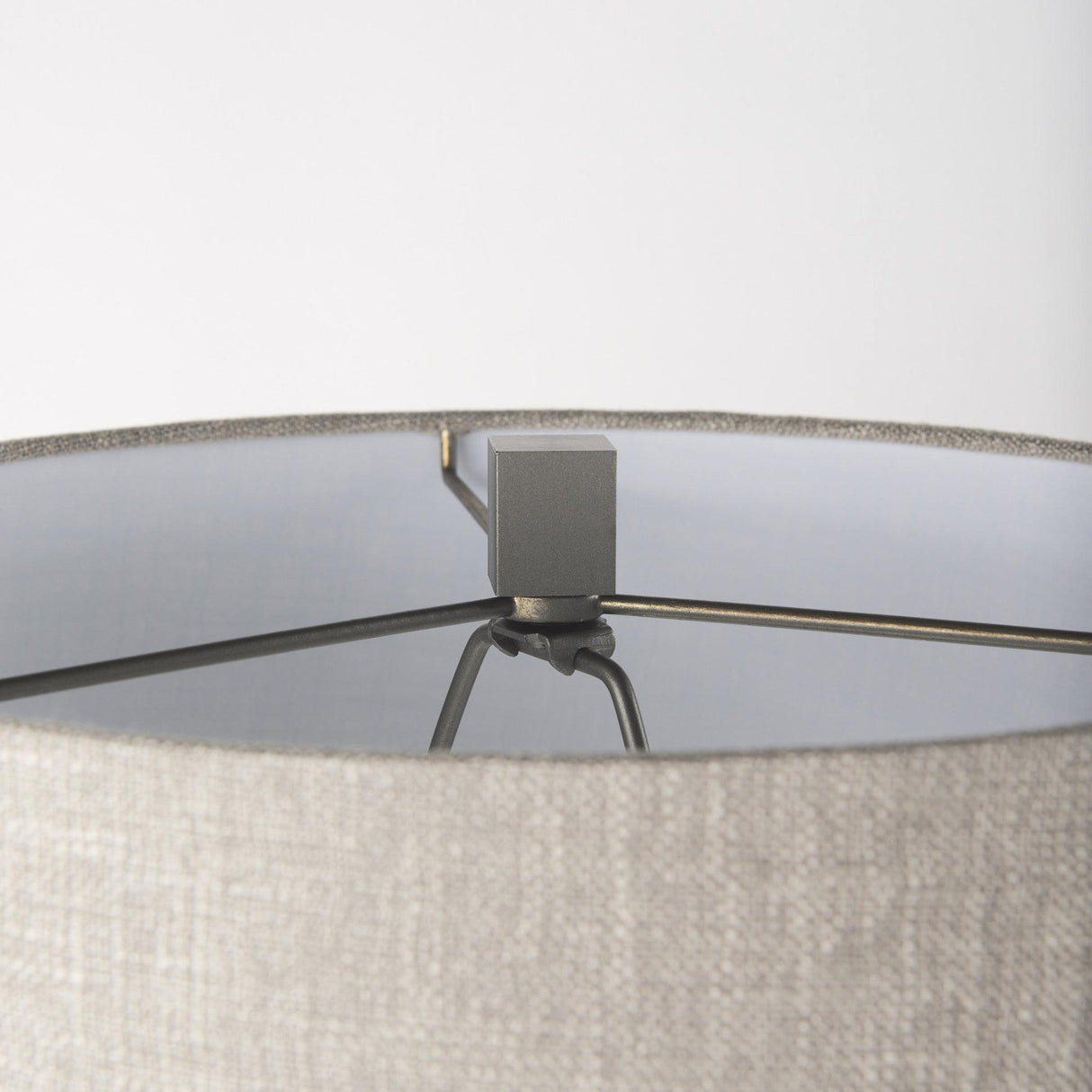 Mercana Raen (28.5"H) Gray Metal Octagonal Base w/Beige Shade Table Lamp