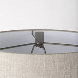 Mercana Raen (28.5"H) Gray Metal Octagonal Base w/Beige Shade Table Lamp