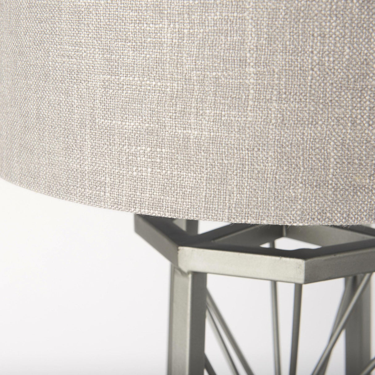 Mercana Raen (28.5"H) Gray Metal Octagonal Base w/Beige Shade Table Lamp