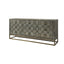 Mercana Genevieve II 70x15.8 Gray Fir Veneer W/Gold Metal Frame Base 9 Drawer Sideboard