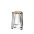 Mercana Seagram 30.5" Seat Height Brown Seat Black Metal Frame Stool