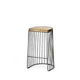 Mercana Seagram 30.5" Seat Height Brown Seat Black Metal Frame Stool
