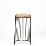 Mercana Seagram 30.5" Seat Height Brown Seat Black Metal Frame Stool