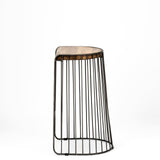 Mercana Seagram 30.5" Seat Height Brown Seat Black Metal Frame Stool