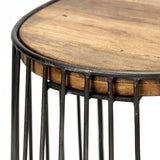 Mercana Seagram 30.5" Seat Height Brown Seat Black Metal Frame Stool