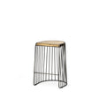 Mercana Seagram 25.6" Seat Height Brown Wood Seat Black Metal Frame Stool
