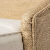 Mercana Monmouth 30.5" Seat Height Cream/Beige Fabric Seat Brown Wood Frame Bar Stool