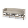 Mercana Bergen 60L x 19W Beige Fabric Covered Seat W/Brown Wood Frame Accent Bench