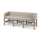 Mercana Bergen 60L x 19W Beige Fabric Covered Seat W/Brown Wood Frame Accent Bench