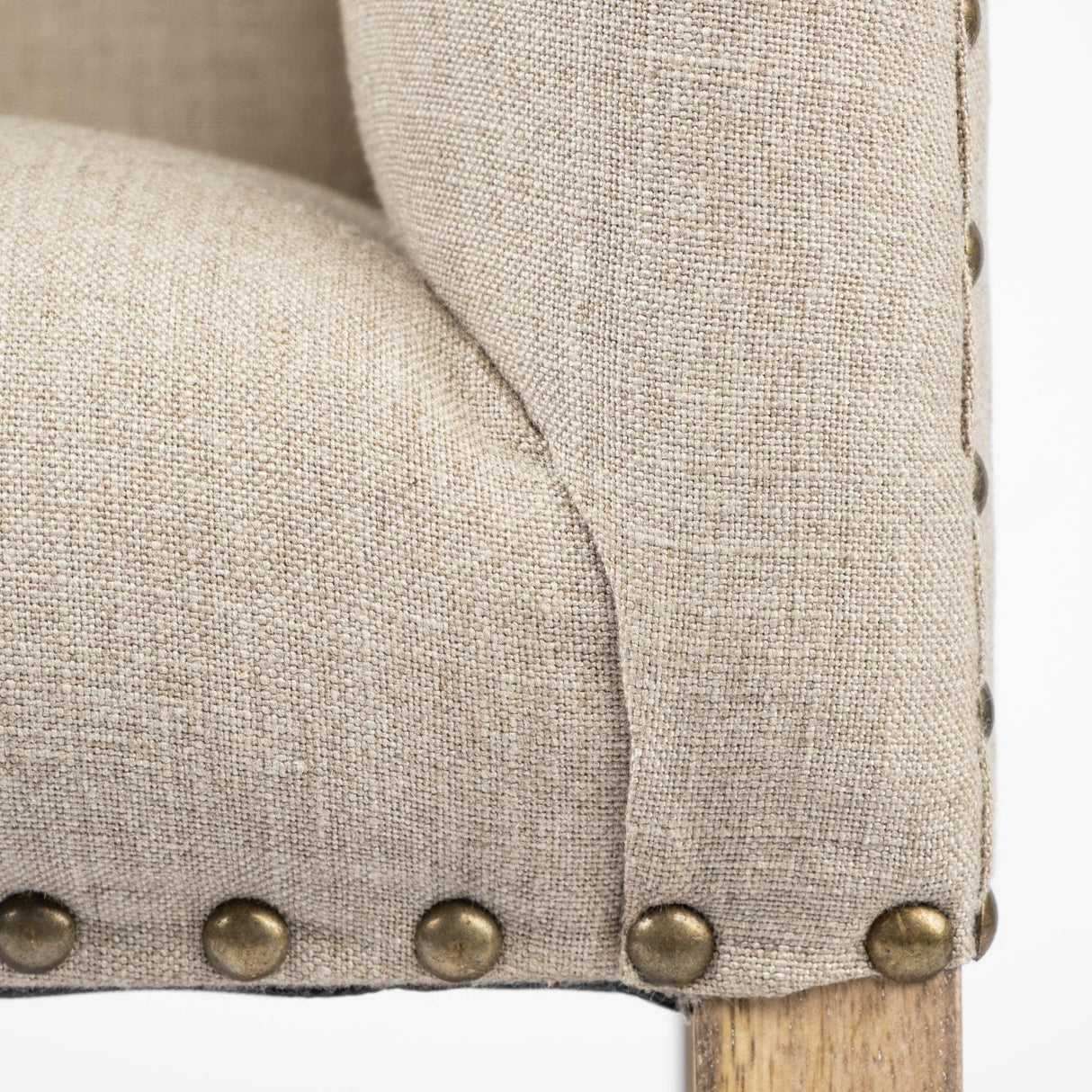 Mercana Bergen 60L x 19W Beige Fabric Covered Seat W/Brown Wood Frame Accent Bench
