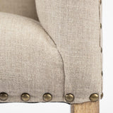 Mercana Bergen 60L x 19W Beige Fabric Covered Seat W/Brown Wood Frame Accent Bench