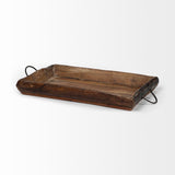 Mercana Durone (Set of 2) Brown Wooden Live Edge Serving Trays