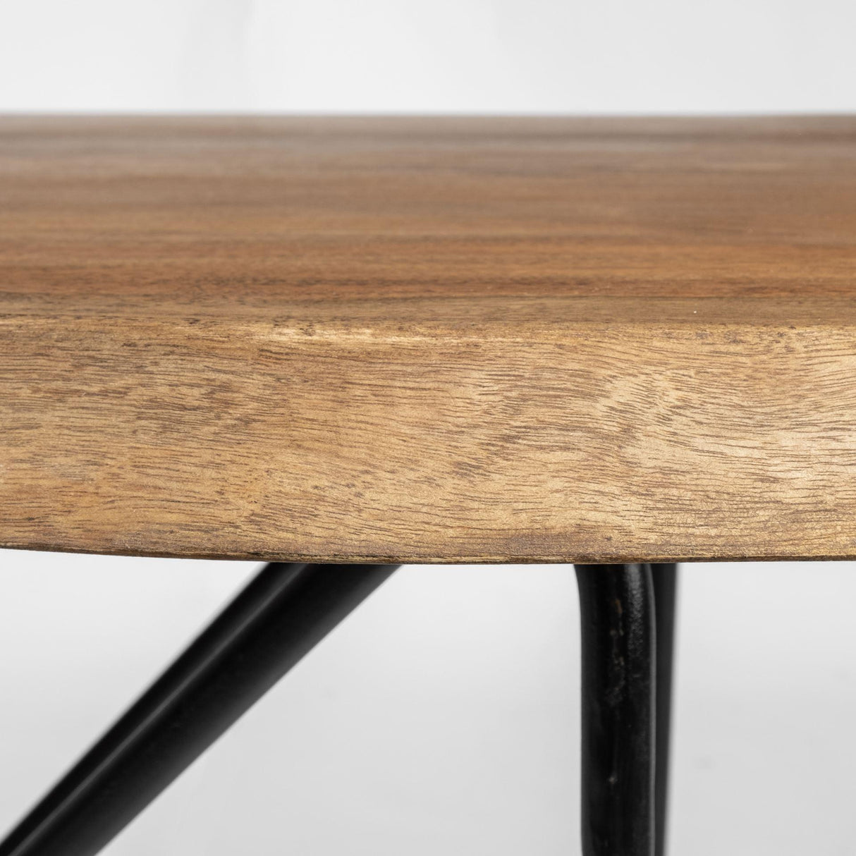 Mercana Papillion IV 60L x 26W Natural Solid Wood and Live Edge Iron Office Desk