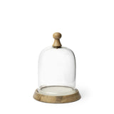 Mercana Campana I Small Wooden/White Marble Base Glass Cloche