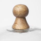 Mercana Campana I Small Wooden/White Marble Base Glass Cloche