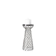 Mercana Shandra I Small Glass w/Metal Wire Snakeskin Pattern Table Candle Holder