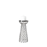 Mercana Shandra I Small Glass w/Metal Wire Snakeskin Pattern Table Candle Holder