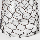 Mercana Shandra I Small Glass w/Metal Wire Snakeskin Pattern Table Candle Holder