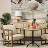 Mercana Woodrow (22.3"H) Light Brown Wood w/ White Accent Table Lamp