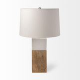 Mercana Woodrow (22.3"H) Light Brown Wood w/ White Accent Table Lamp