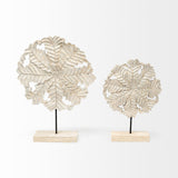 Mercana Kamara I (Small) 12L x 4W White Washed Wood W/Antiqued Silver Botanical Decorative Object