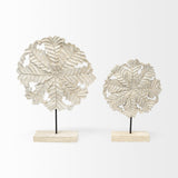 Mercana Kamara II (Large) 16L x 4W White Washed Wood W/Antiqued Silver Botanical Decorative Object
